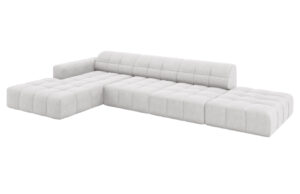 Cosmopolitan Design Světle šedá sametová rohová pohovka Chicago 341 cm