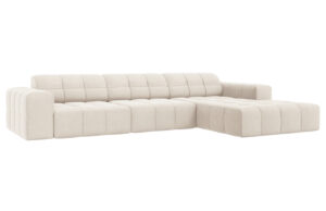 Cosmopolitan Design Béžová sametová rohová pohovka Chicago 284 cm