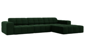 Cosmopolitan Design Lahvově zelená sametová rohová pohovka Chicago 284 cm