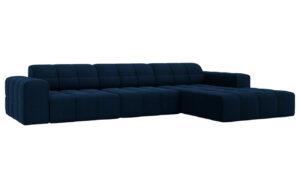 Cosmopolitan Design Královsky modrá sametová rohová pohovka Chicago 284 cm