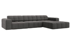 Cosmopolitan Design Tmavě šedá sametová rohová pohovka Chicago 284 cm
