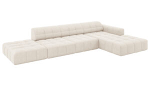 Cosmopolitan Design Béžová sametová rohová pohovka Chicago 341 cm