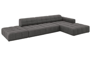 Cosmopolitan Design Tmavě šedá sametová rohová pohovka Chicago 341 cm