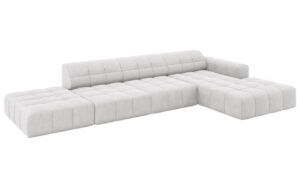 Cosmopolitan Design Světle šedá sametová rohová pohovka Chicago 341 cm