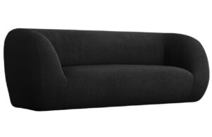 Cosmopolitan Design Černá bouclé pohovka Essen 210 cm
