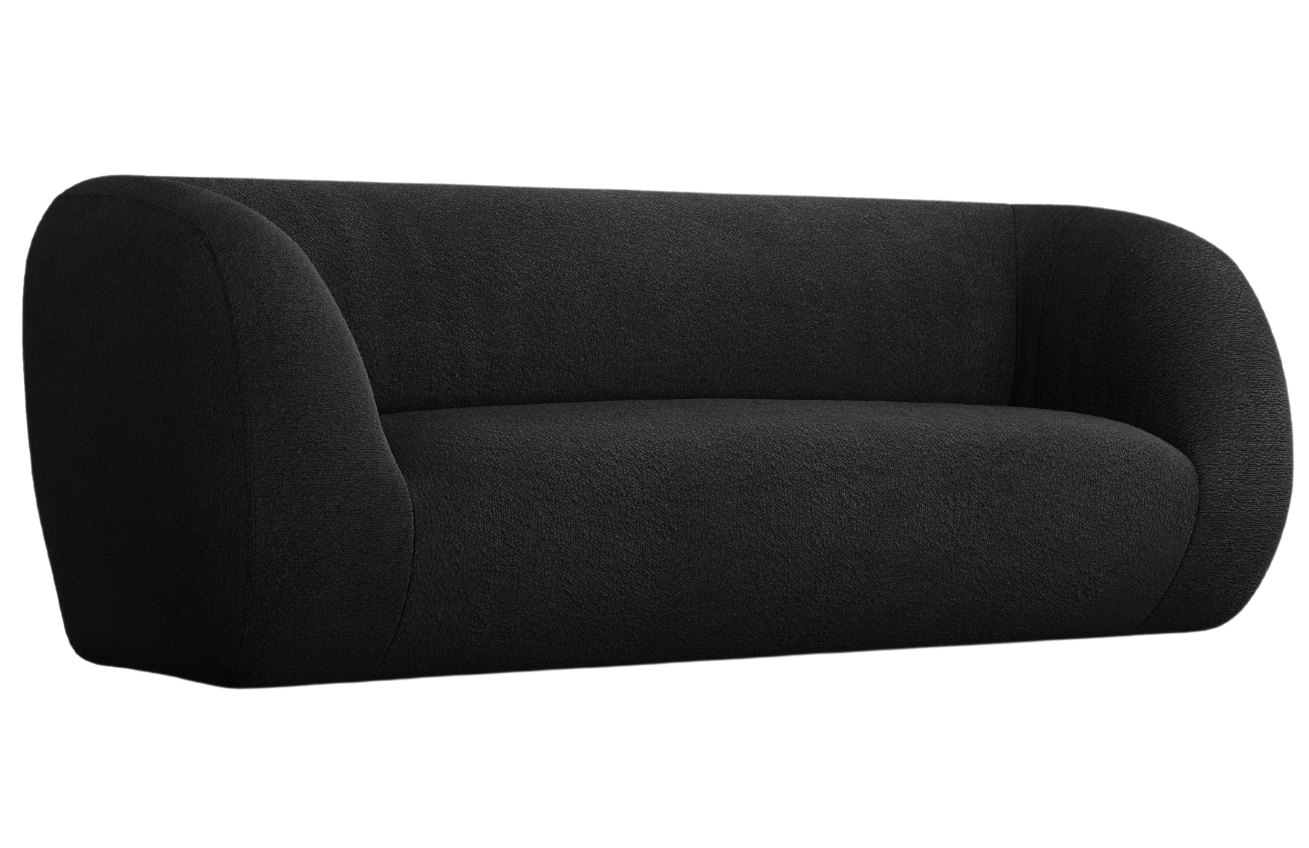 Cosmopolitan Design Černá bouclé pohovka Essen 210 cm