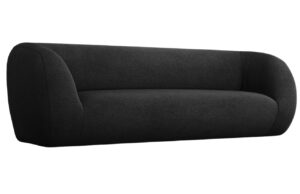 Cosmopolitan Design Černá bouclé pohovka Essen 230 cm