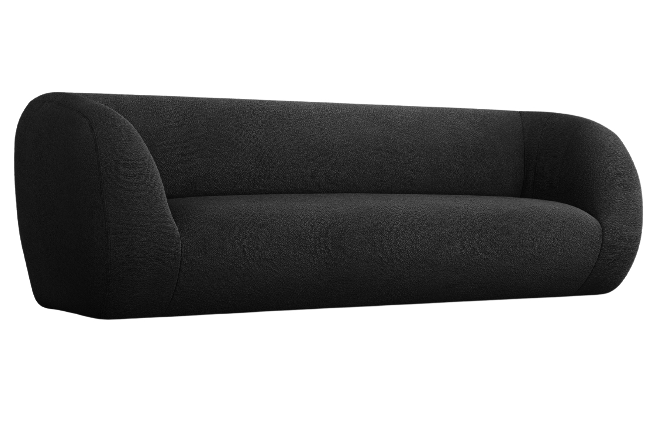 Cosmopolitan Design Černá bouclé pohovka Essen 230 cm