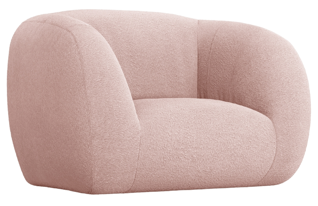 Cosmopolitan Design Pudrově růžové bouclé křeslo Essen