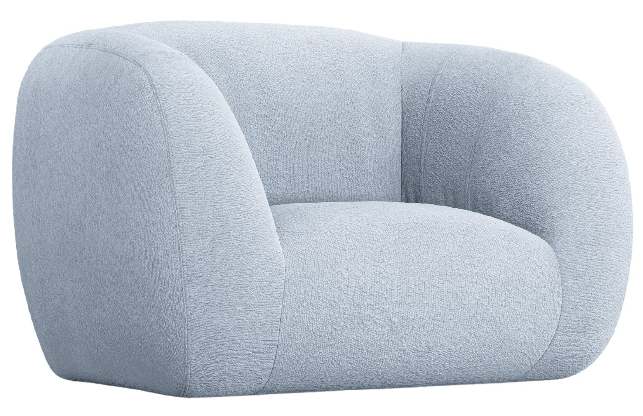 Cosmopolitan Design Světle modré bouclé křeslo Essen