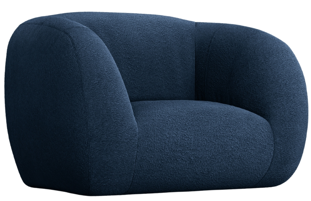 Cosmopolitan Design Modré bouclé křeslo Essen
