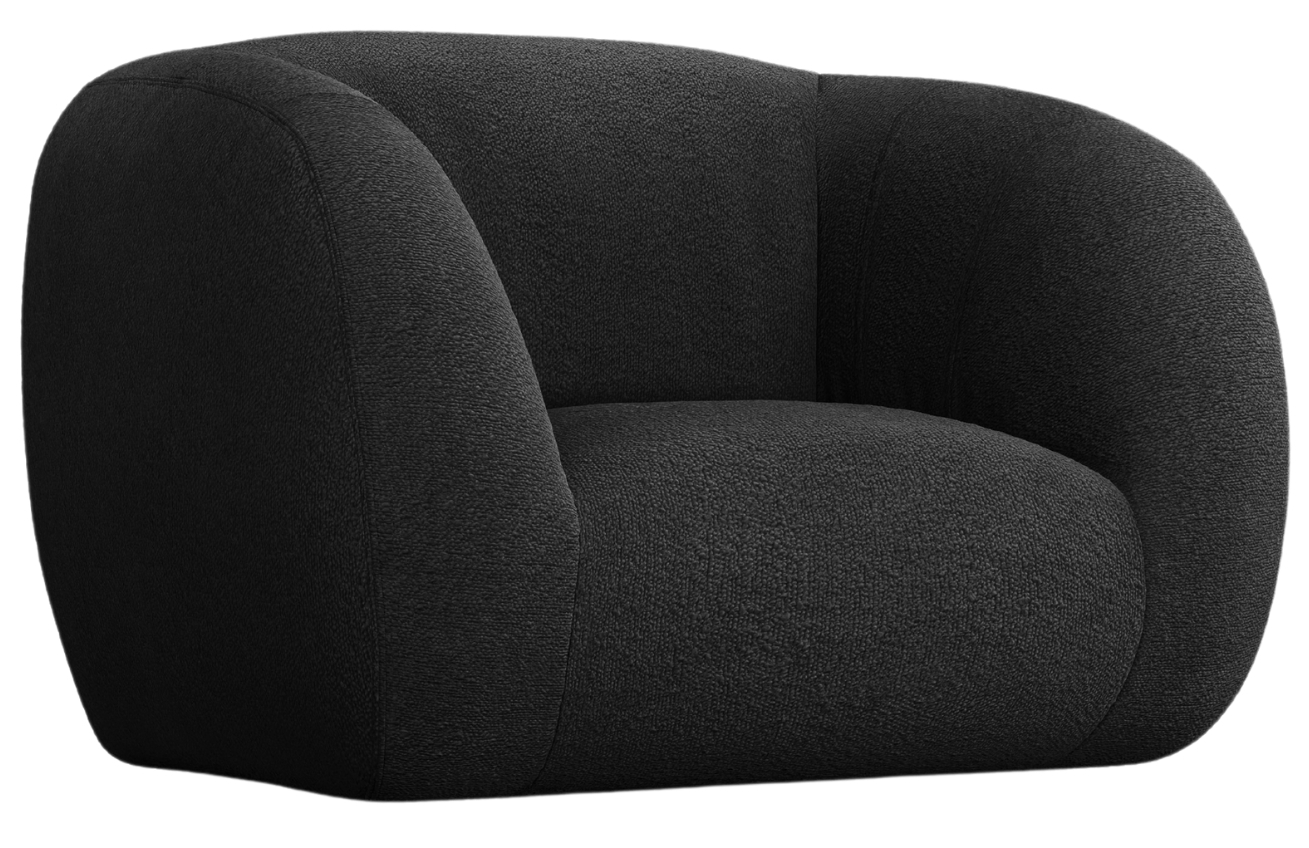 Cosmopolitan Design Černé bouclé křeslo Essen
