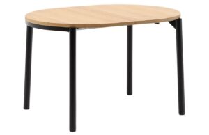 Kave Home Dubový rozkládací jídelní stůl Montuiri 120-200 x 90 cm s černou podnoží