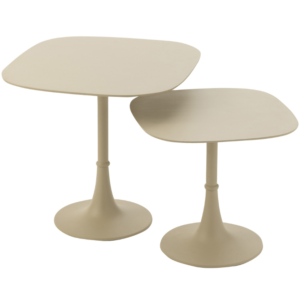 Set dvou béžových kovových odkládacích stolků J-line Iwore 41/50 cm