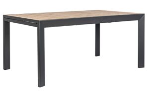 Bizzotto Černý hliníkový zahradní rozkládací stůl Belmar 160/240 x 100 cm