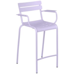 Fialová kovová barová židle Fermob Luxembourg 70 cm