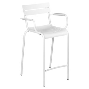 Bílá kovová barová židle Fermob Luxembourg 70 cm