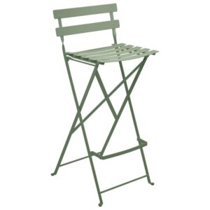Kaktusově zelená kovová skládací barová židle Fermob Bistro 74 cm