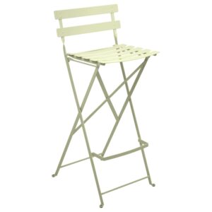 Světle zelená kovová skládací barová židle Fermob Bistro 74 cm