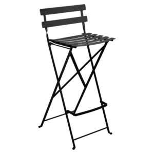 Černá kovová skládací barová židle Fermob Bistro 74 cm