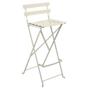 Světle šedá kovová skládací barová židle Fermob Bistro 74 cm