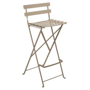 Muškátově šedá kovová skládací barová židle Fermob Bistro 74 cm