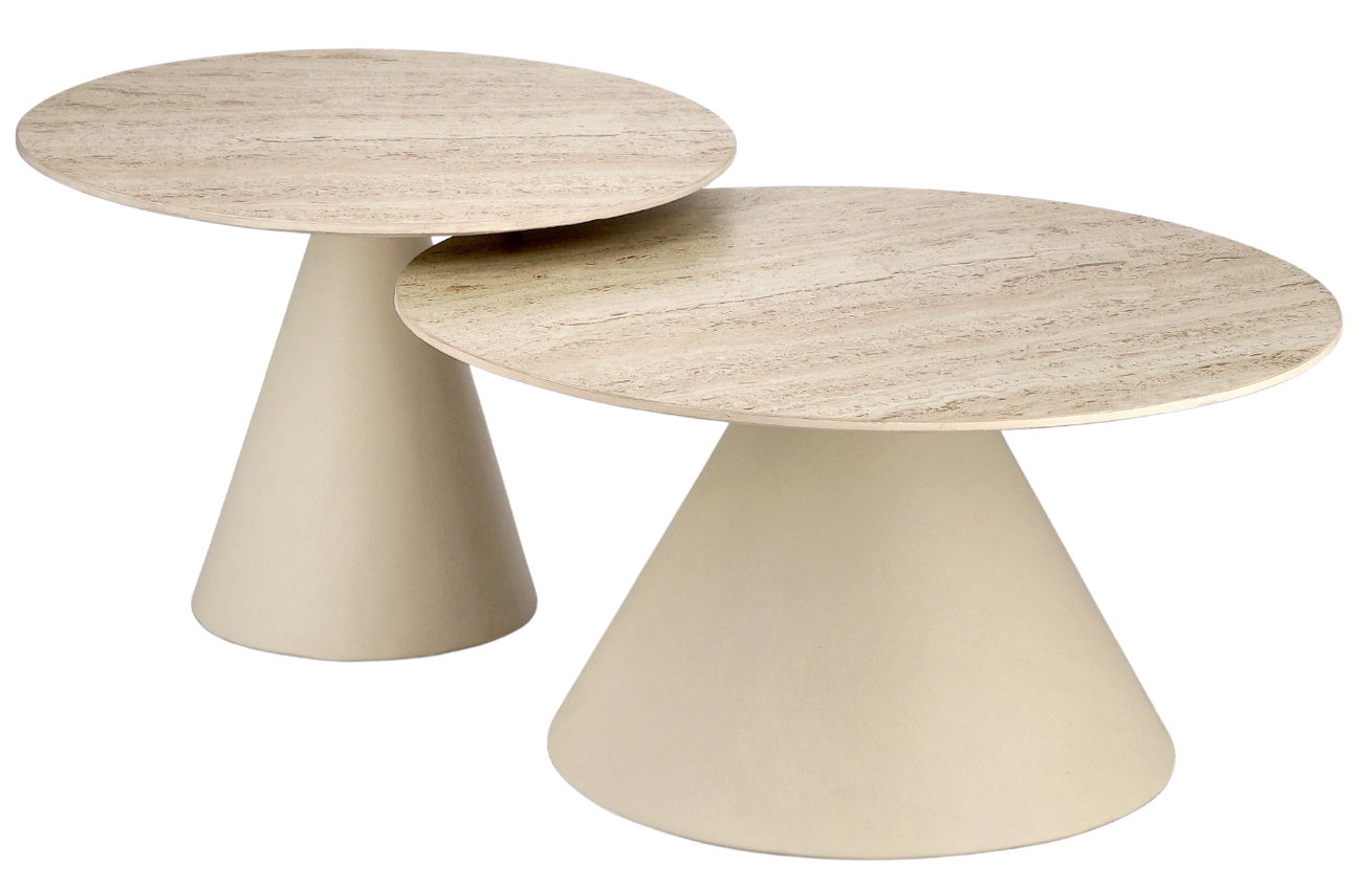 Bizzotto Set keramických konferenčních stolků Hardy 50/60 cm