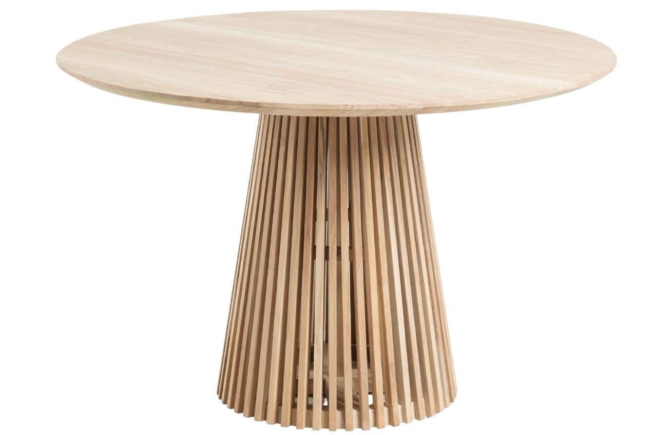 Kave Home Teakový kulatý jídelní stůl Jeanette 120 cm
