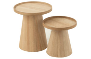 Set dvou dřevěných odkládacích stolků J-line Munk 45/39 cm