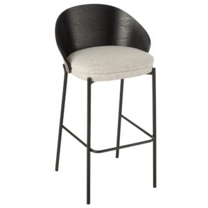 Černá dřevěná barová židle J-line Carter 77 cm