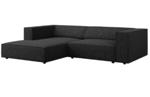 Cosmopolitan Design Černá rohová pohovka Arendal 224 cm