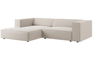 Cosmopolitan Design Světle béžová sametová rohová pohovka Arendal 224 cm