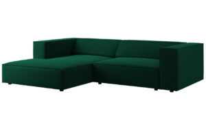 Cosmopolitan Design Lahvově zelená sametová rohová pohovka Arendal 224 cm