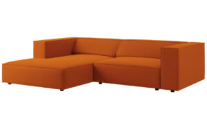 Cosmopolitan Design Oranžová sametová rohová pohovka Arendal 224 cm