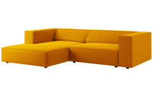 Cosmopolitan Design Žlutá sametová rohová pohovka Arendal 224 cm