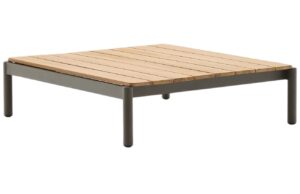 Kave Home Dřevěný zahradní stolek Sorells 91 x 89 cm se zelenou podnoží