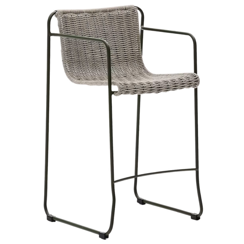 Kave Home Světle šedá zahradní barová židle Maurina 65 cm