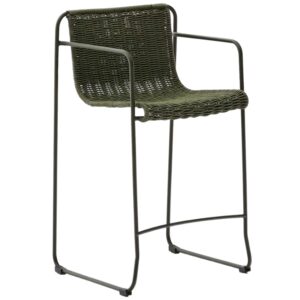 Kave Home Zelená zahradní barová židle Maurina 65 cm