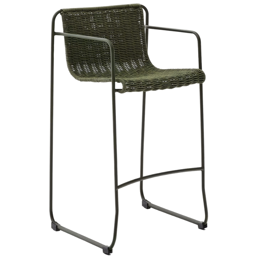 Kave Home Zelená zahradní barová židle Maurina 75 cm