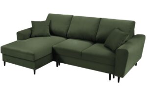 Cosmopolitan Design Zelená manšestrová rozkládací pohovka Kyoto 241 cm