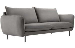 Cosmopolitan Design Světle šedá sametová pohovka Vienna 160 cm