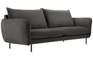 Cosmopolitan Design Šedá sametová pohovka Vienna 160 cm