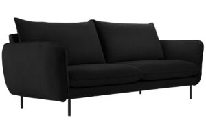 Cosmopolitan Design Černá sametová pohovka Vienna 160 cm