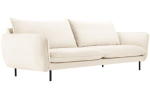 Cosmopolitan Design Světle béžová sametová pohovka Vienna 200 cm