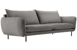Cosmopolitan Design Světle šedá sametová pohovka Vienna 200 cm