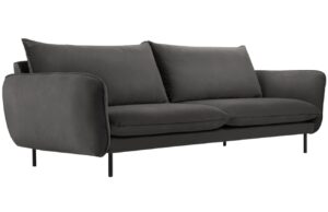 Cosmopolitan Design Šedá sametová pohovka Vienna 200 cm