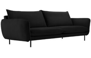 Cosmopolitan Design Černá sametová pohovka Vienna 200 cm