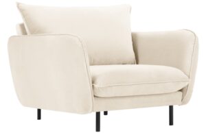 Cosmopolitan Design Světle béžové sametové křeslo Vienna