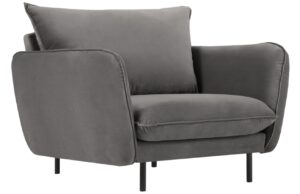 Cosmopolitan Design Světle šedé sametové křeslo Vienna