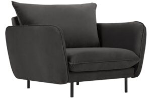 Cosmopolitan Design Šedé sametové křeslo Vienna